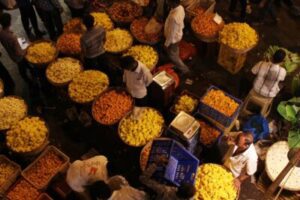 Dadar flower market in Mumbai