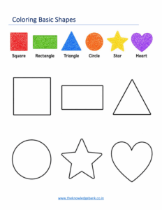 Shape Coloring Worksheets for Kindergarten