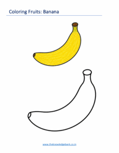 apple banana coloring page for kindergarten