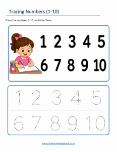 tracing number 1 to 10 worksheet
