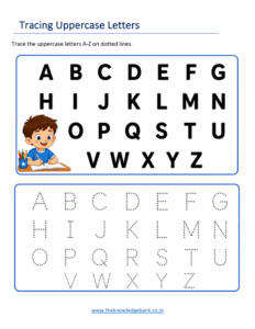 tracing uppercase letters A-Z